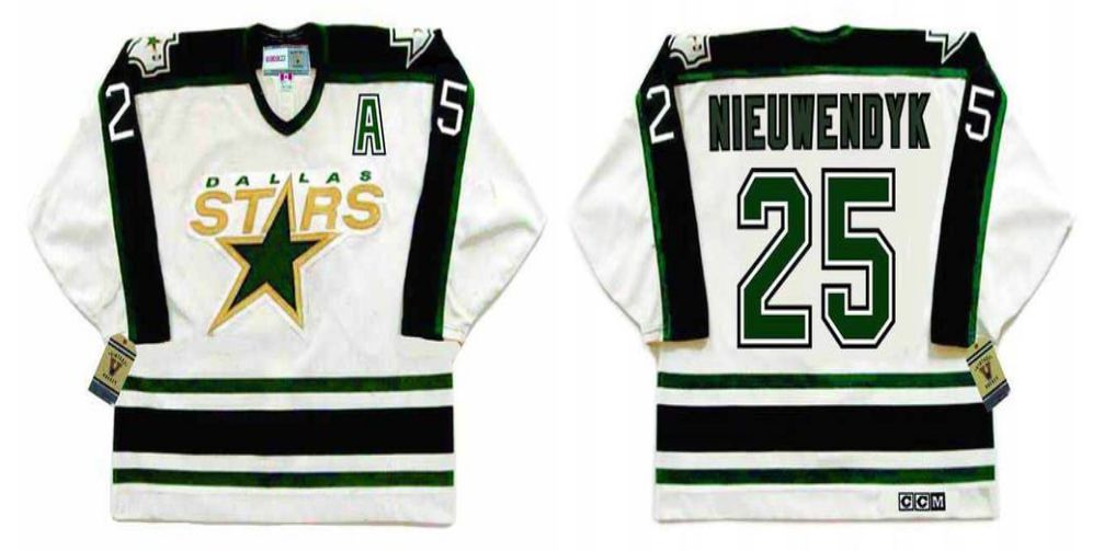 2019 Men Dallas Stars #25 Nieuwendyk White CCM NHL jerseys